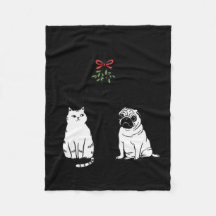 Don't Even Think About It Funny Cat Mum And Dog Ch Fleece Blanket