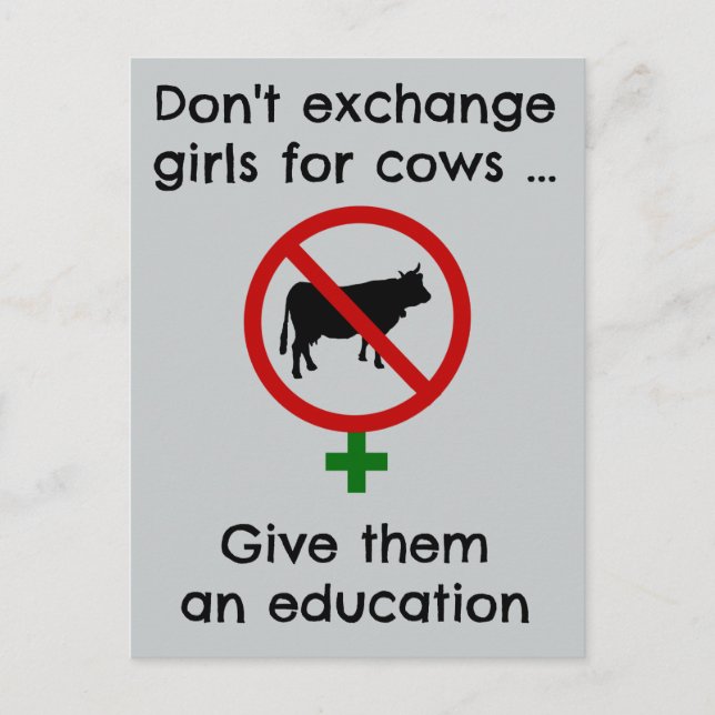Don't Exchange Girls for Cows Postcard (Front)