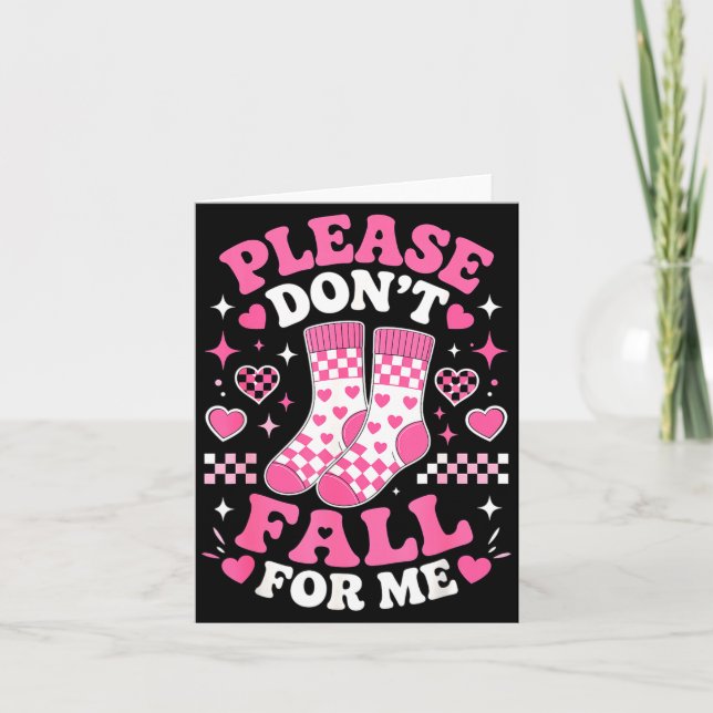 Dont fall for funny socks pun sarcastic joke humou card (Front)