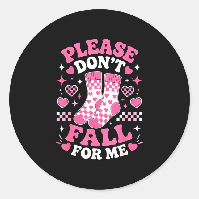 Dont fall for funny socks pun sarcastic joke humou classic round sticker (Front)