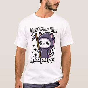 Don't Fear The Reapurr! Cute Grim Reaper Cat Pun T-Shirt