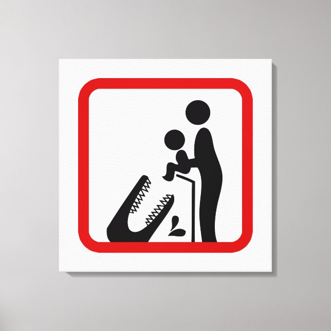 Don't Feed Baby To The Crocodile Zoo Sign (Front)