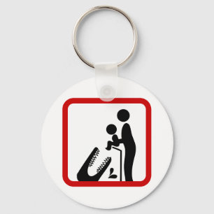 Don't Feed Baby To The Crocodile Zoo Sign Key Ring