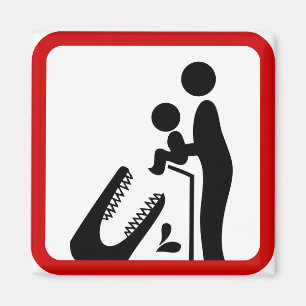Don't Feed Baby To The Crocodile Zoo Sign Magnet