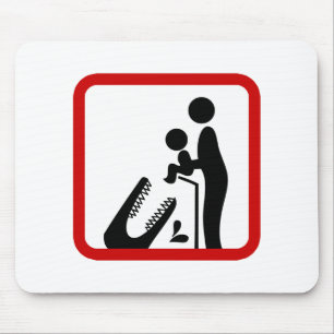 Don't Feed Baby To The Crocodile Zoo Sign Mouse Mat