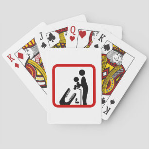 Don't Feed Baby To The Crocodile Zoo Sign Playing Cards