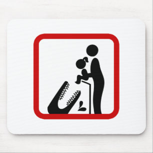 Don't Feed Daughter To The Crocodile Zoo Sign Mouse Mat