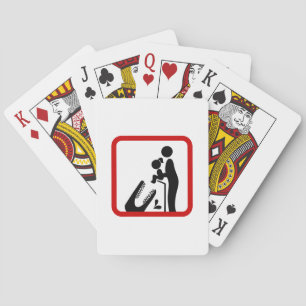 Don't Feed Daughter To The Crocodile Zoo Sign Playing Cards