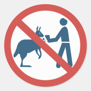 Don't Feed the Kangaroos Sign, Australia Classic Round Sticker