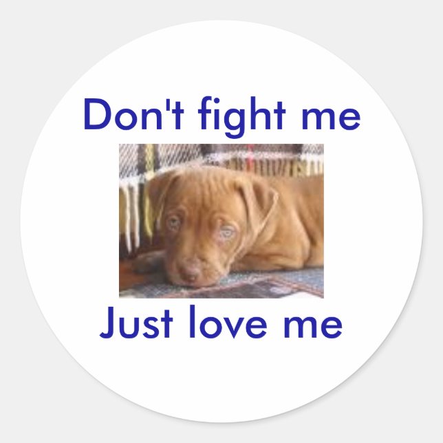 Don't fight meJust love me Classic Round Sticker (Front)