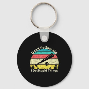 Don't follow do stupid things, retro vintage key ring