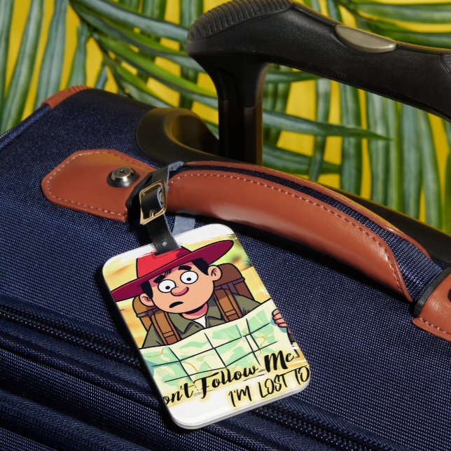Don't follow me design luggage tag (Front Insitu 1)