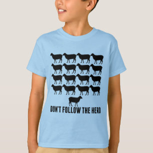Don't Follow the Herd of Sheep Be Yourself Kids T-Shirt