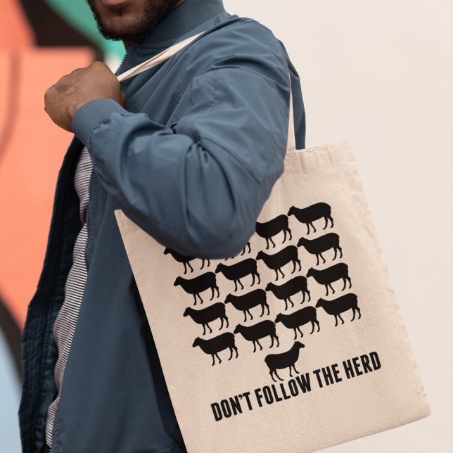 Don't Follow the Herd of Sheep - Be Yourself Tote Bag (Creator Uploaded)