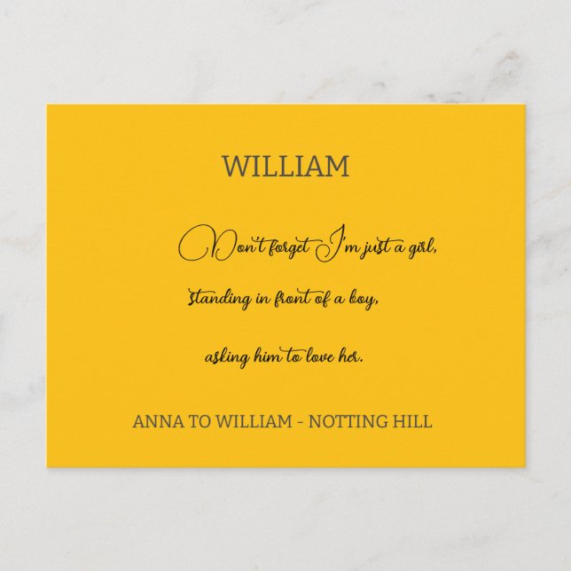 Don't forget I'm just a girl quote personalised Postcard (Front)