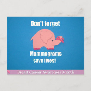 Don't forget, Mammograms save lives! Postcard