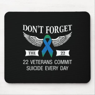 Dont Forget The 22 Veterans PTSD Suicide Awareness Mouse Mat