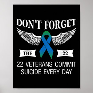 Dont Forget The 22 Veterans Ptsd Suicide Awareness Poster