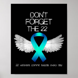 Dont Forget The 22 Veterans Ptsd Suicide Awareness Poster
