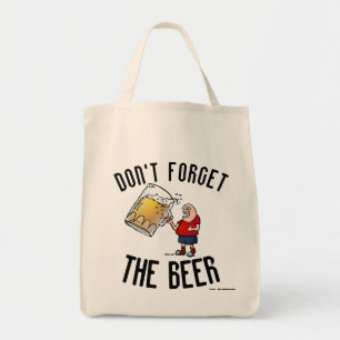 Don't Forget The Beer Funny Cartoon Shopping Tote Bag