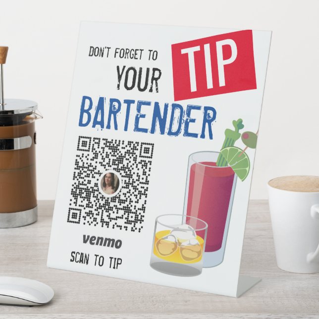 Don't Forget Tip Your Server Bartender Venmo Sign (In SItu)