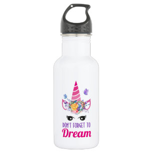 Don't Forget to Dream Cute Pink Unicorn 532 Ml Water Bottle