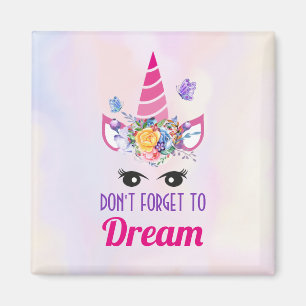 Don't Forget to Dream Pink Unicorn Magnet