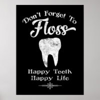 Don't Forget To Floss Chalkboard