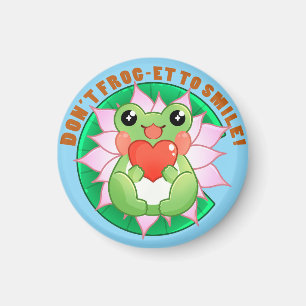 Don't forget to smile cute frog magnet