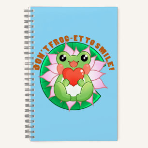 Don't forget to smile cute frog notebook