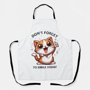 Don't forget to smile today funny Happy Cat Apron