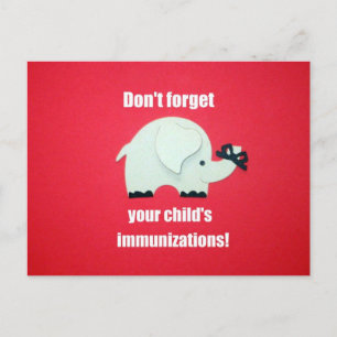 Don't forget your child's immunisations! postcard