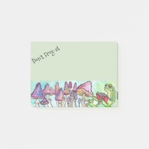Don't Frog-et storybook frog reading Post-it Notes