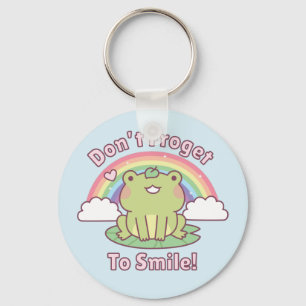 Dont Froget To Smile Cute Frog Pun Key Ring
