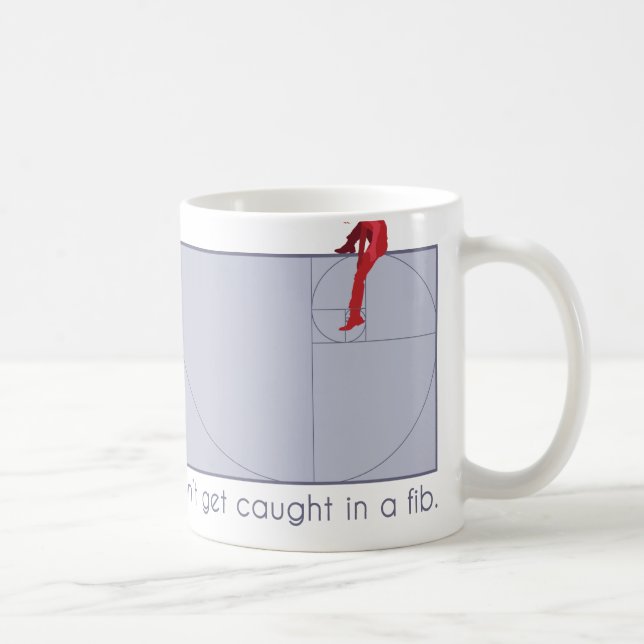 Don't get caught in a fib coffee mug (Right)