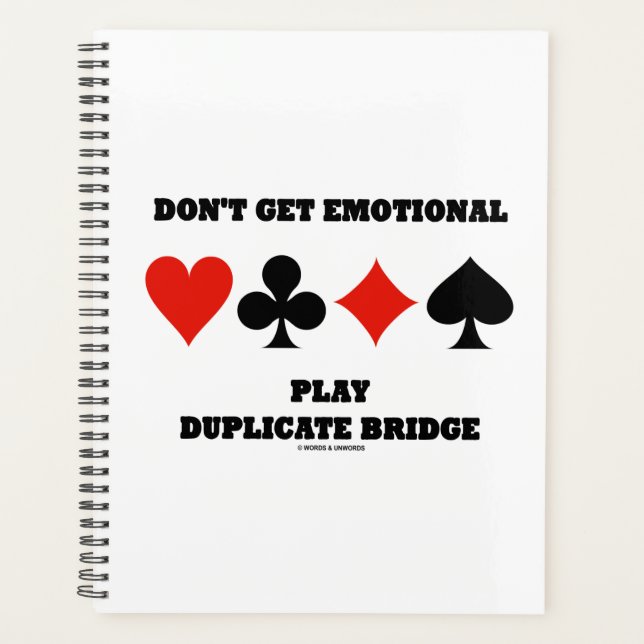 Don't Get Emotional Play Duplicate Bridge Advice Planner (Front)