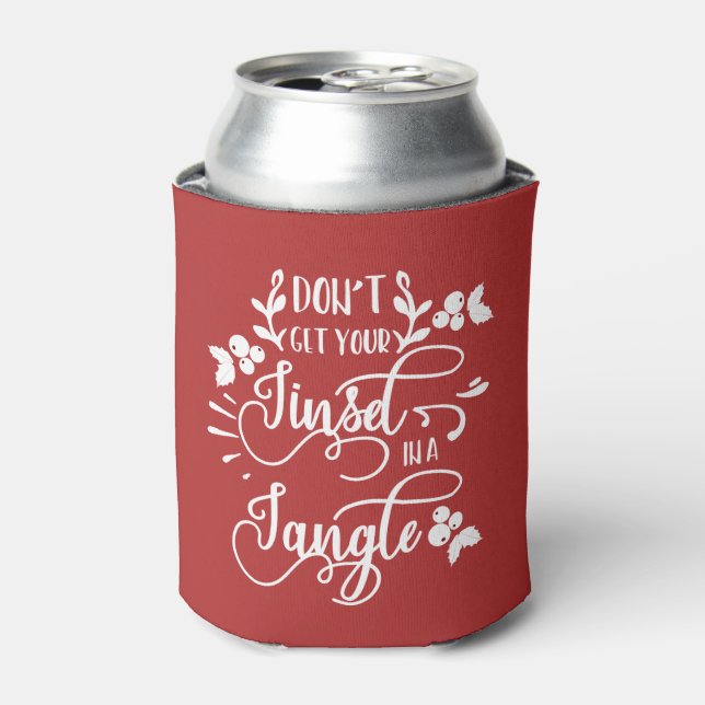 dont get your tinsel in a tangle christmas can cooler (Can Front)