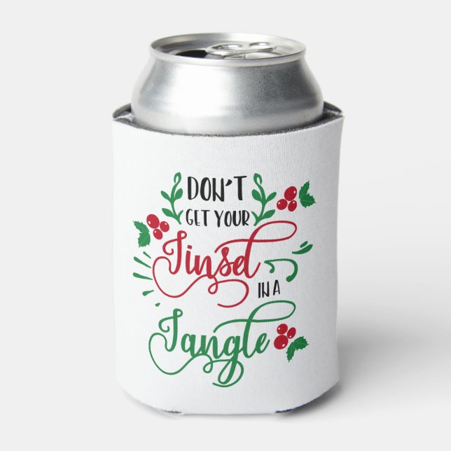 dont get your tinsel in a tangle Christmas Can Cooler (Can Front)