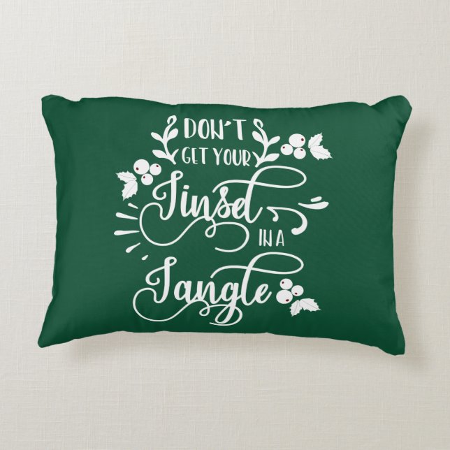 dont get your tinsel in a tangle christmas decorative cushion (Back)