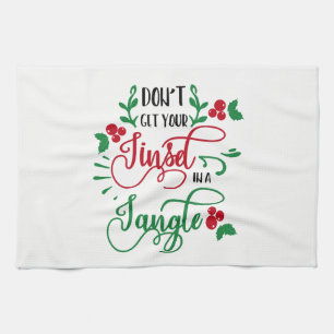 dont get your tinsel in a tangle Christmas Tea Towel