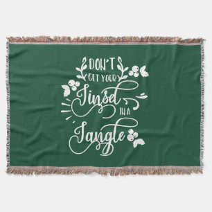 dont get your tinsel in a tangle christmas throw blanket