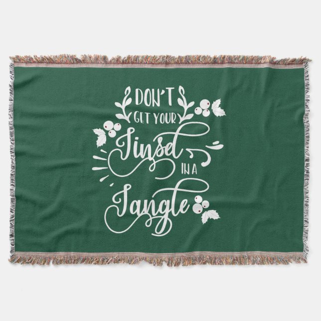 dont get your tinsel in a tangle christmas throw blanket (Front)