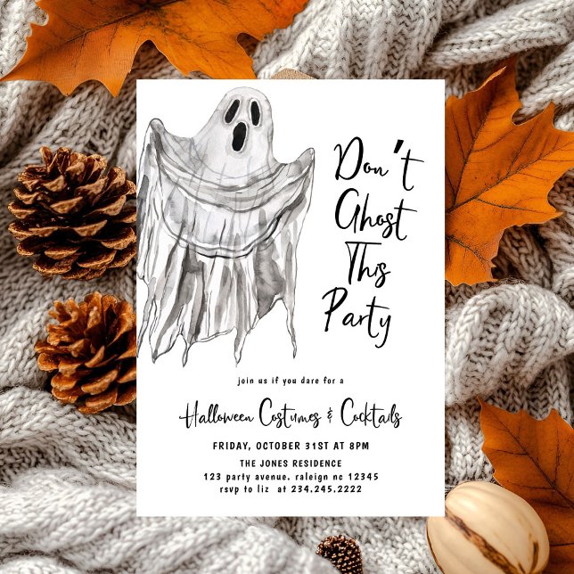 Dont Ghost This Party Adult Halloween Party Invitation (Creator Uploaded)