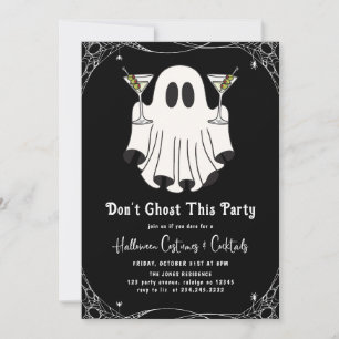 Dont Ghost This Party Martini Halloween Party Invitation