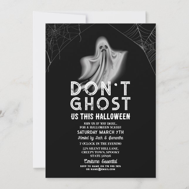 Don't Ghost Us This Halloween  Invitation (Front)