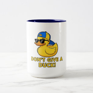 Don't Give a Duck Wordplay Two-Tone Coffee Mug