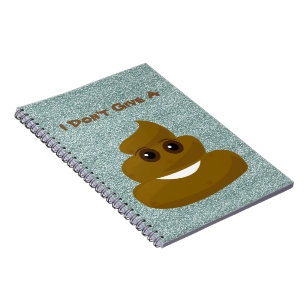 Don't Give A Poo Glitter Emoji Notebook