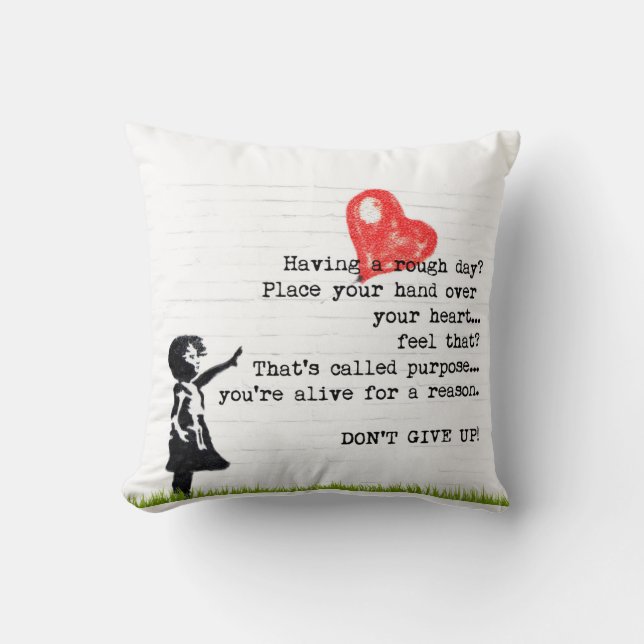 Don't Give Up Encouragement Quote Cushion (Front)