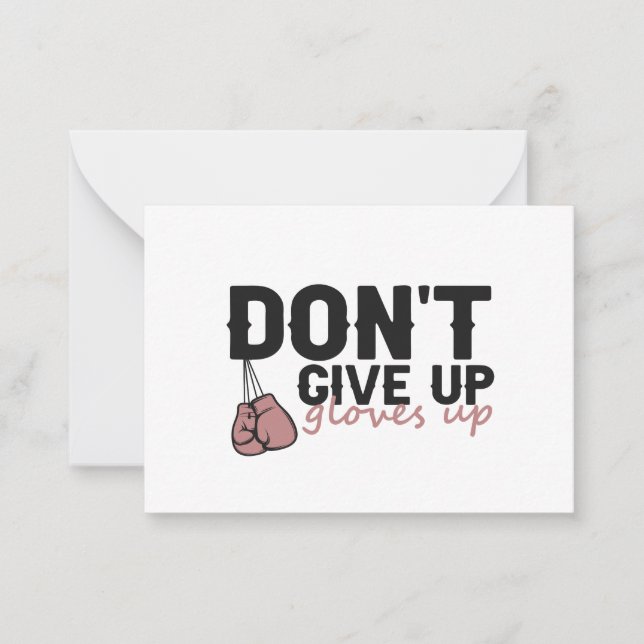 Don't Give Up Glove Up Funny Boxing Sport Card (Front)