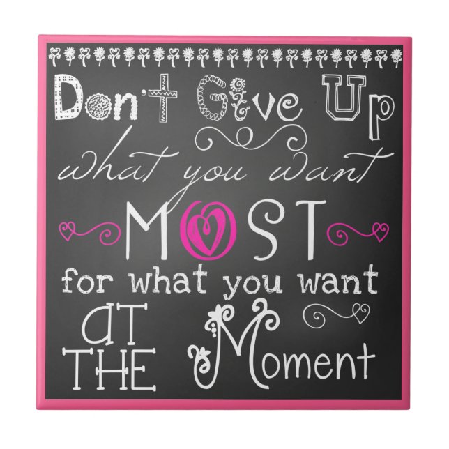Don't Give Up Motivational CeramicTile Tile (Front)